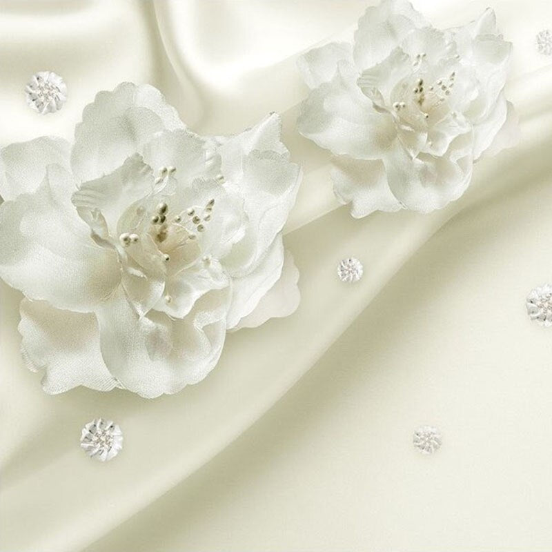 Large White Floral Wallpaper | Murals Wallpaper