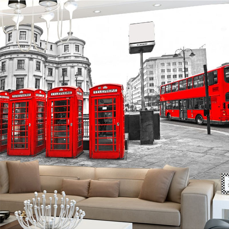 English Phone Booth Wallpaper | Murals Wallpaper