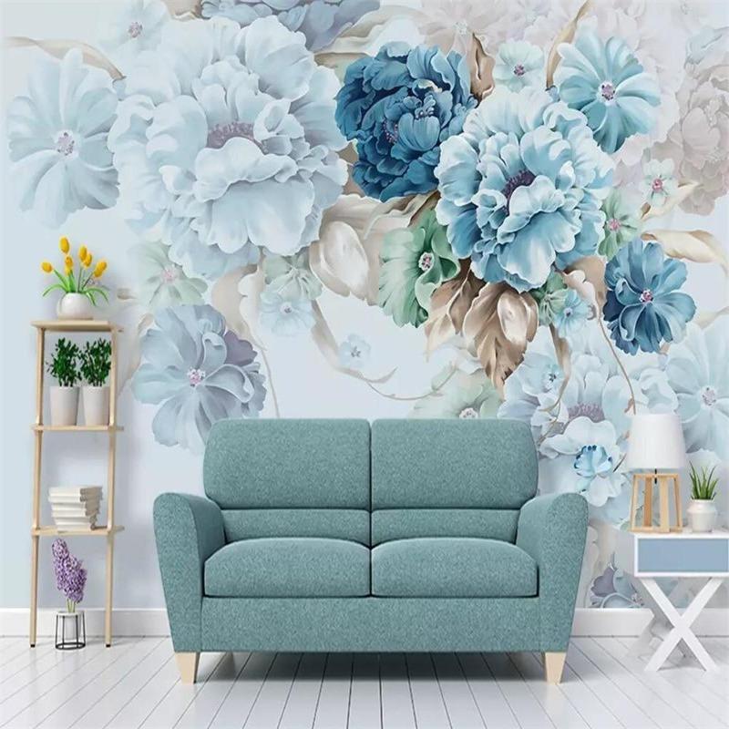 Pastel Blue Flower Wallpaper | Murals Wallpaper