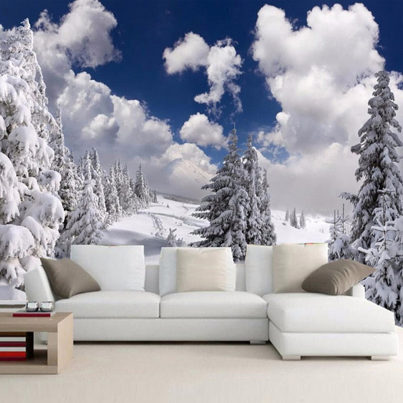 Custom Photo Wallpaper Winter Snow Landscape Forest Wall Mural Wall Decorations Living Room Sofa TV Wallpaper 3D Wall Mural | Murals Wallpaper
