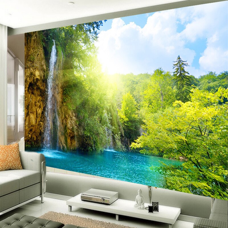 Custom 3D Mural Wallpaper Waterfall Landscape Lake Photo Wallpaper for Living Room Bedroom Walls 3D Wall Murals | Murals Wallpaper