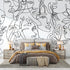 Black and White Lines Mural Wallpaper