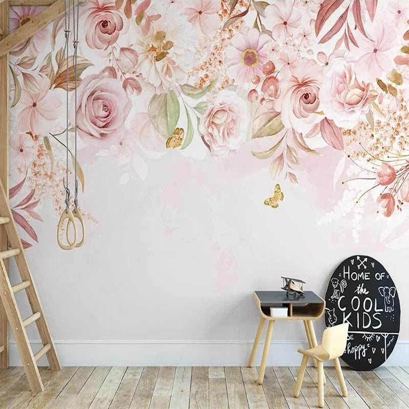Flower Wallpaper <br/> Delicate Pink Button | Murals Wallpaper