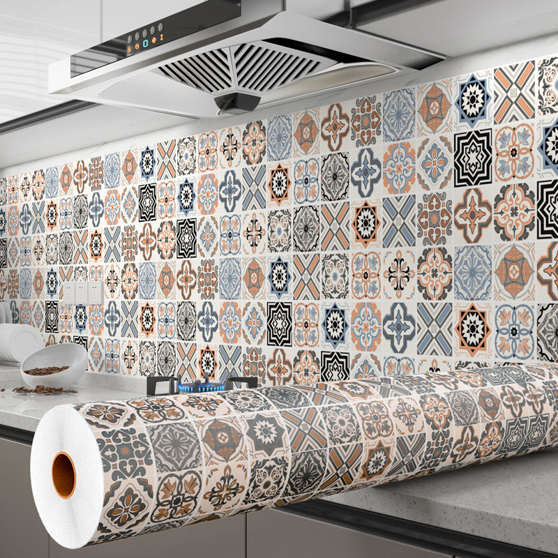 Cement Tile Wallpaper for Kitchen | Murals Wallpaper