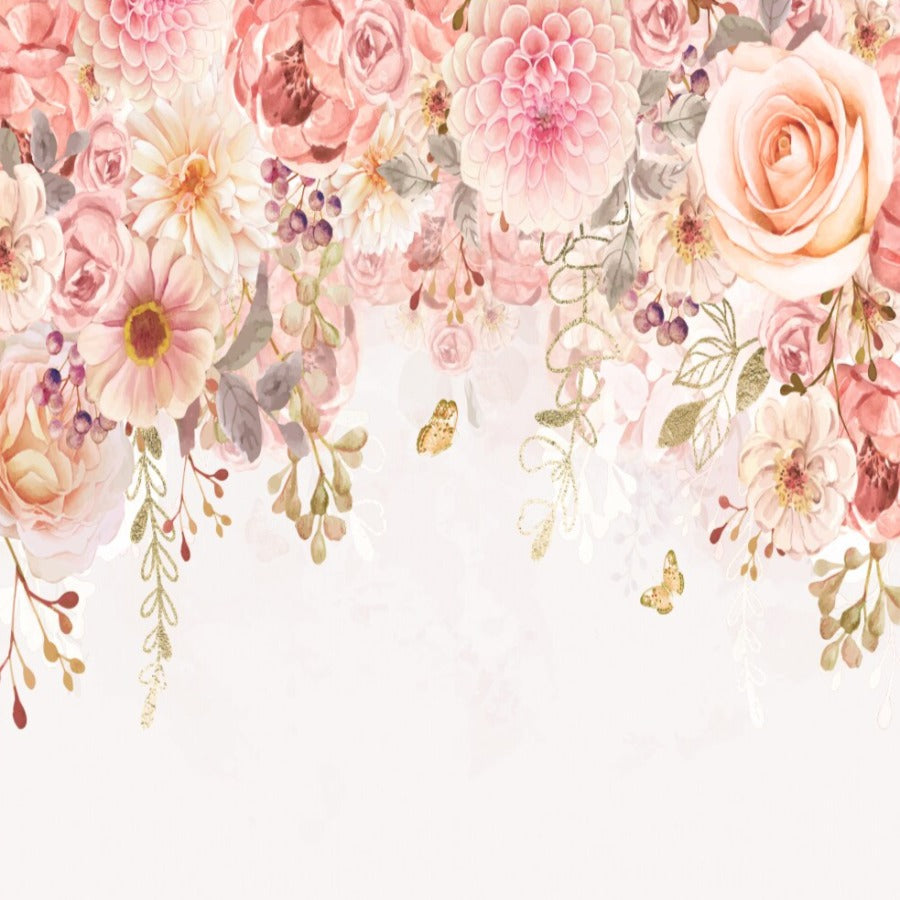 Pink Floral Wallpaper Mural | Murals Wallpaper
