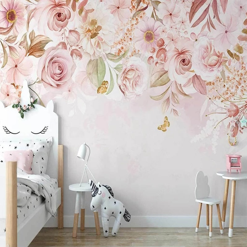 Flower Wallpaper <br/> Delicate Pink Button | Murals Wallpaper
