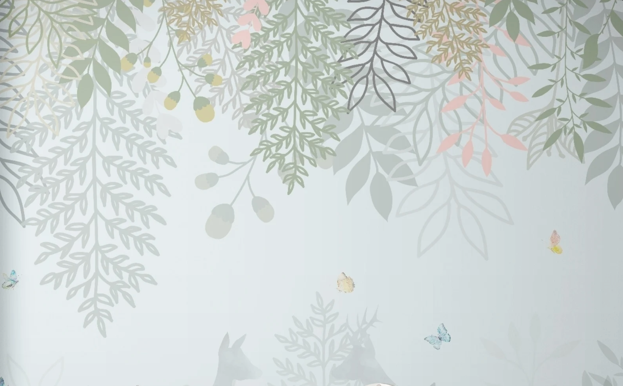 Animal Wallpaper <br/> Soft Green and Deer | Murals Wallpaper