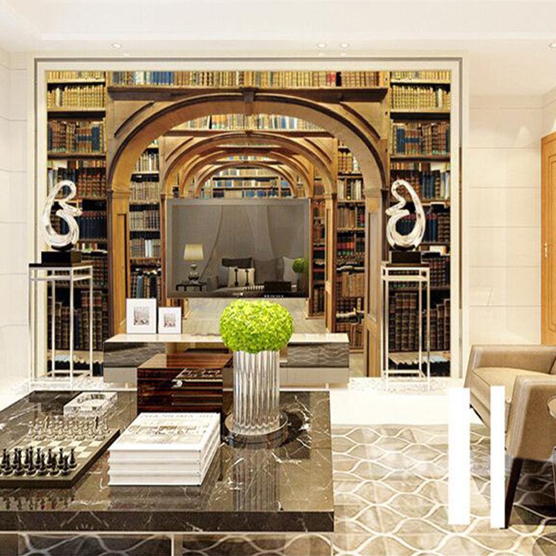 Papier Peint Trompe L'oeil Bibliothèque