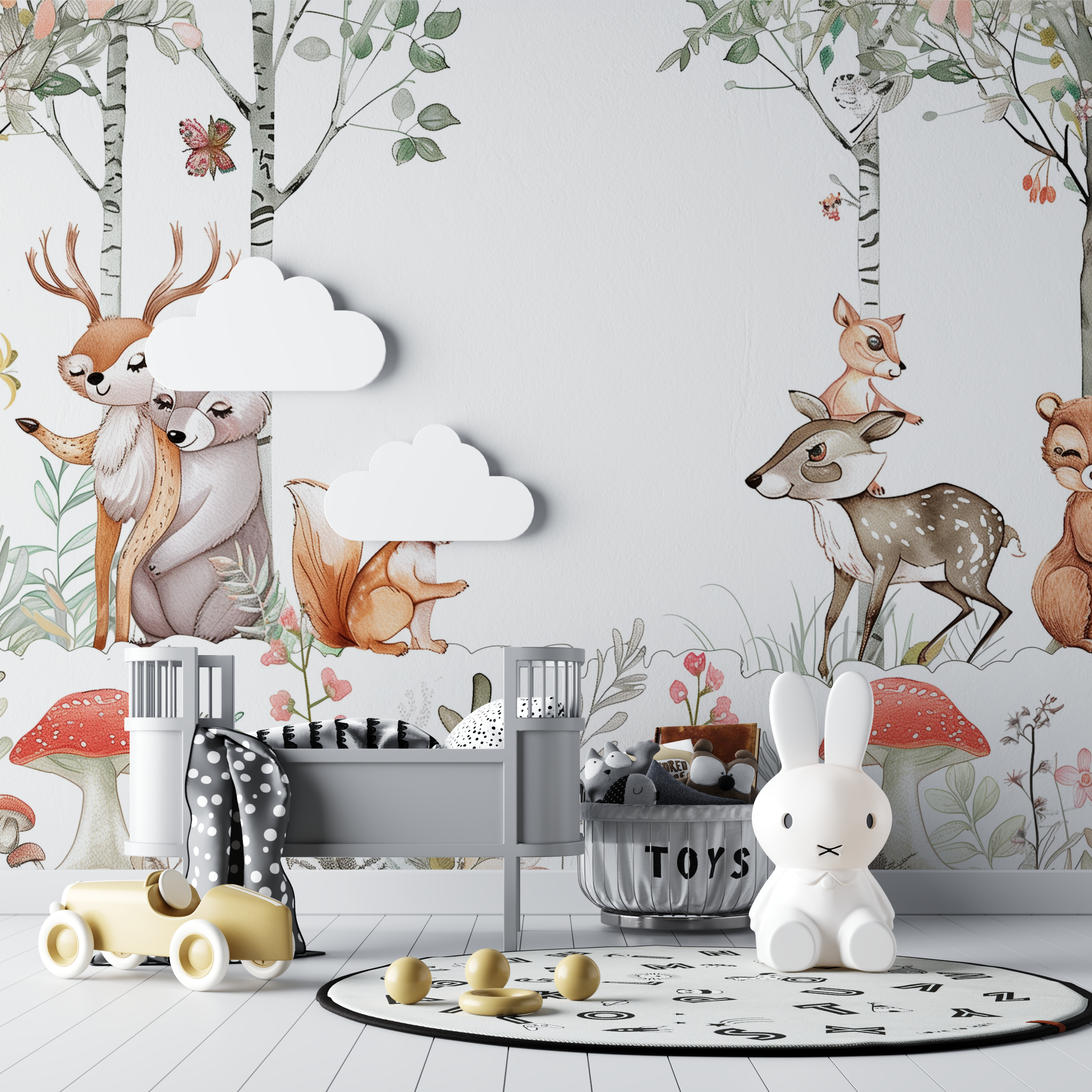 Papier peint foret enchante bebe bebe tipi