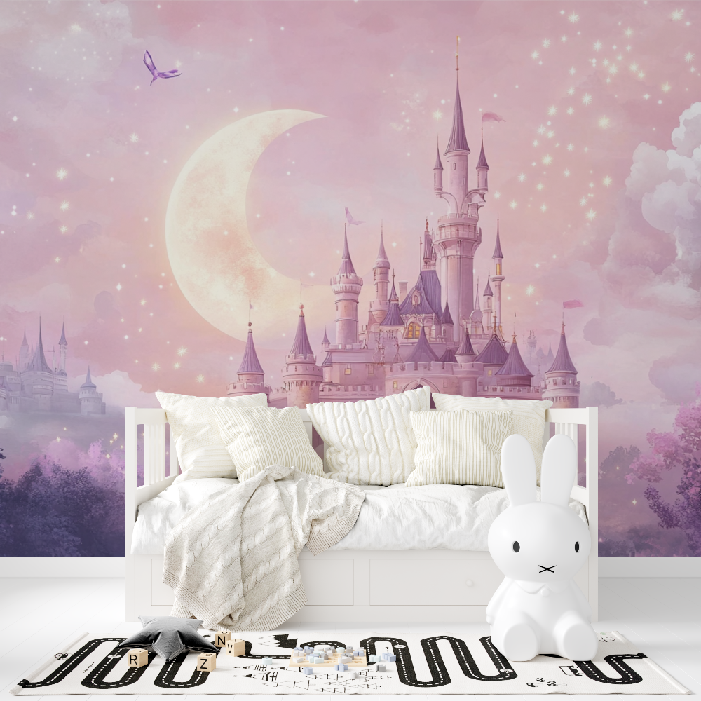 Tapete Prinzessin Mond und Schloss Tapisserie Mädchen
