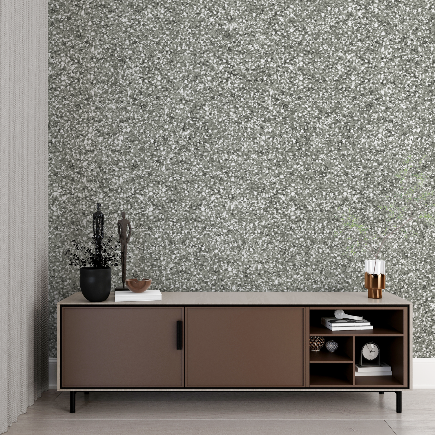 Gray Glitter Wallpaper | Murals Wallpaper