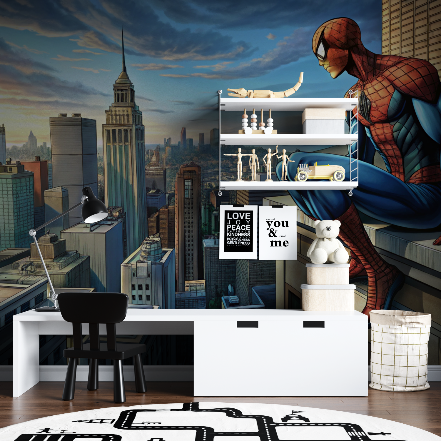 Vintage Comic Spiderman Mural Wallpaper