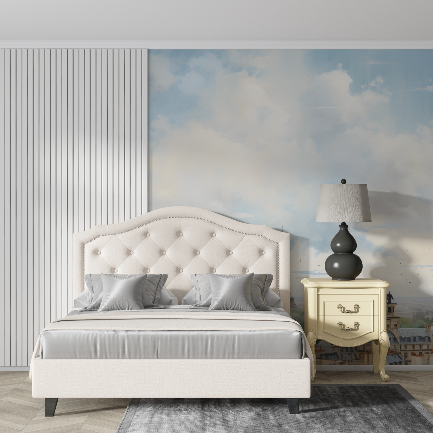 Watercolor Paris Sky Wallpaper | Murals Wallpaper