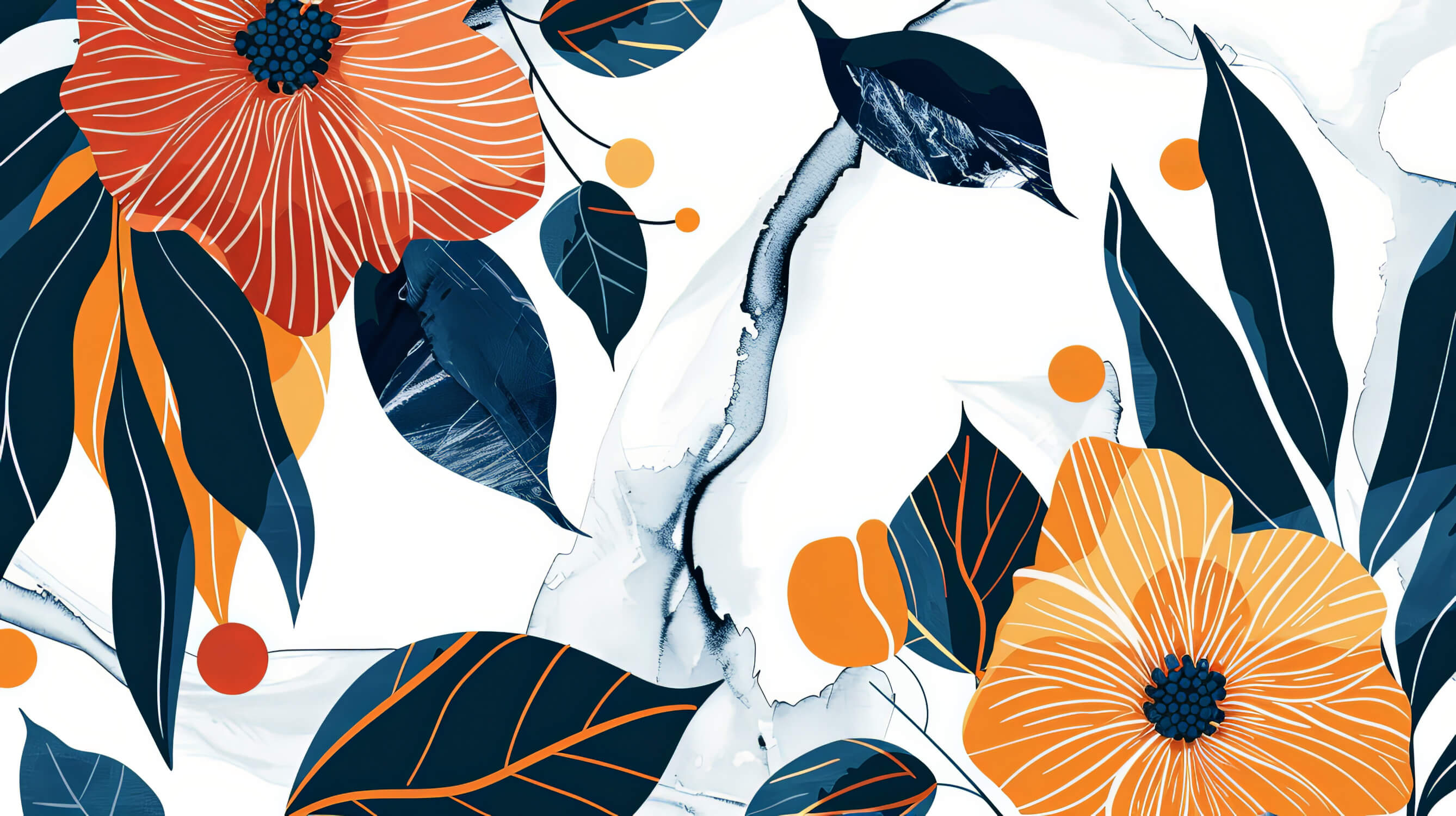 Blue and Orange Wallpaper | Murals Wallpaper