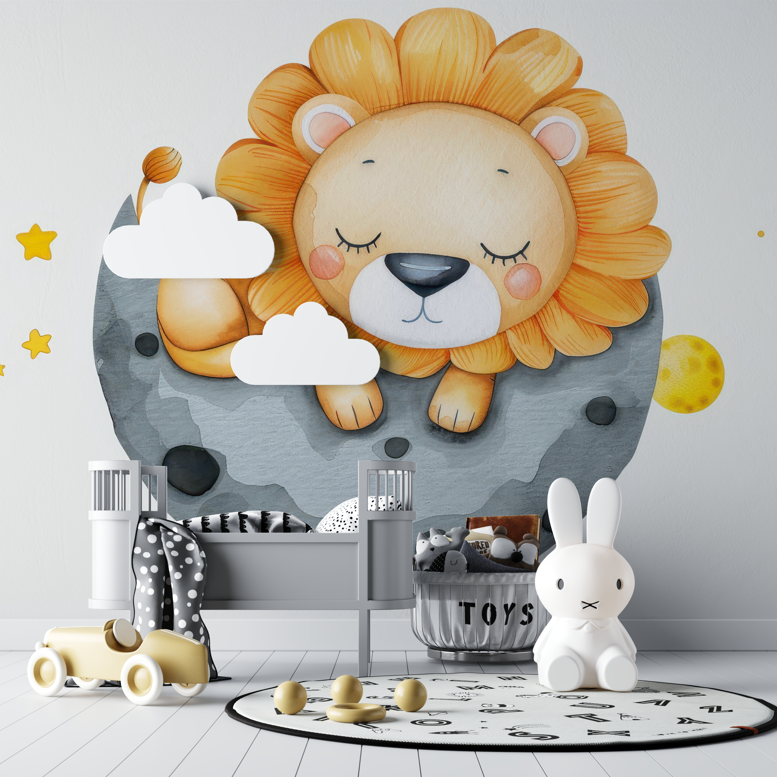 Lion and Moon Wallpaper | Murals Wallpaper