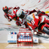 3D-Tapete für Jugendzimmer: Rennmotorrad-Aquarell | Wandbildtapete