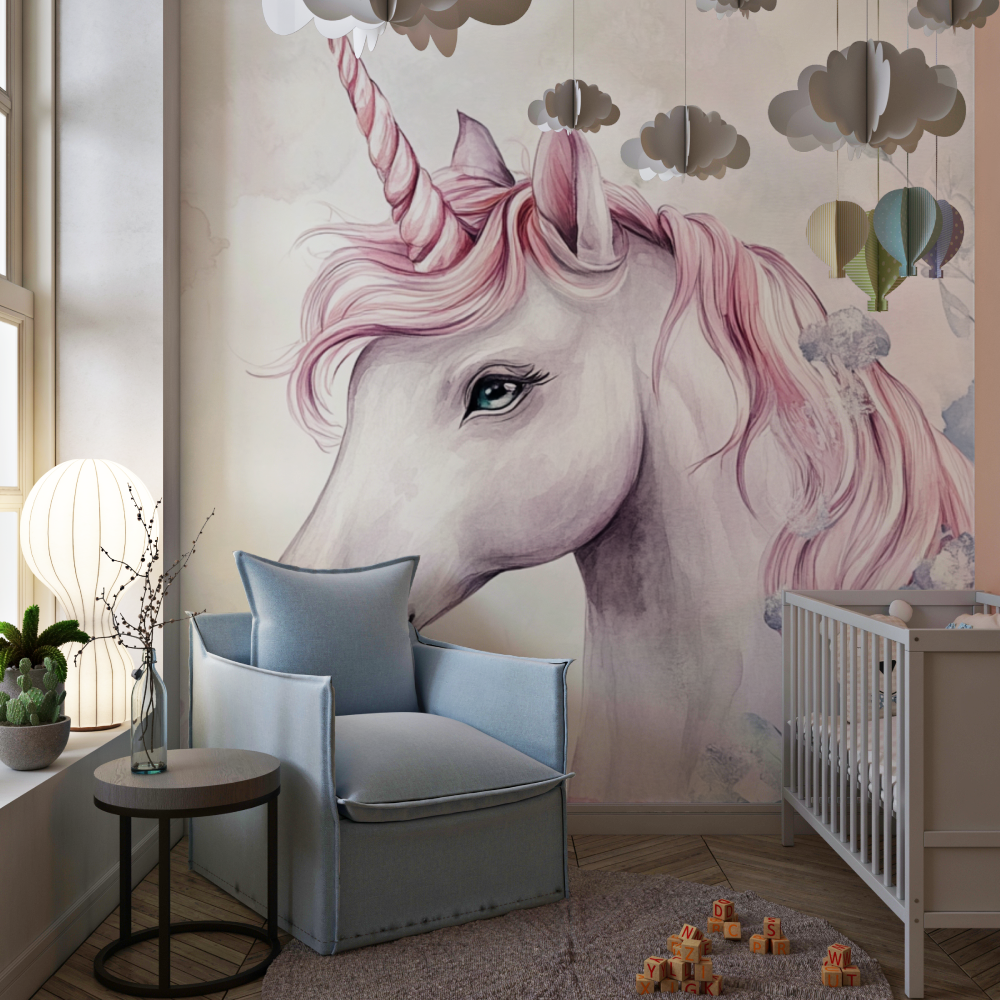 Unicorn Floral Wall Mural Wallpaper | Murals Wallpaper