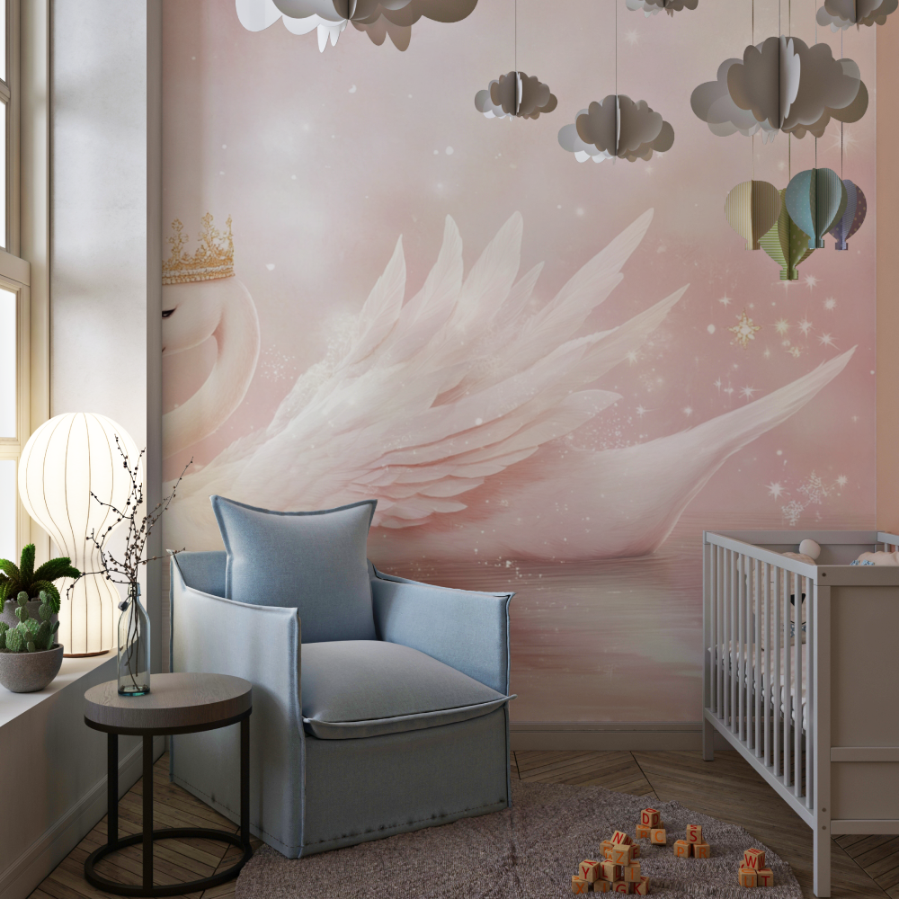 Tapete Prinzessin Cygne Rose Chambre de Fille
