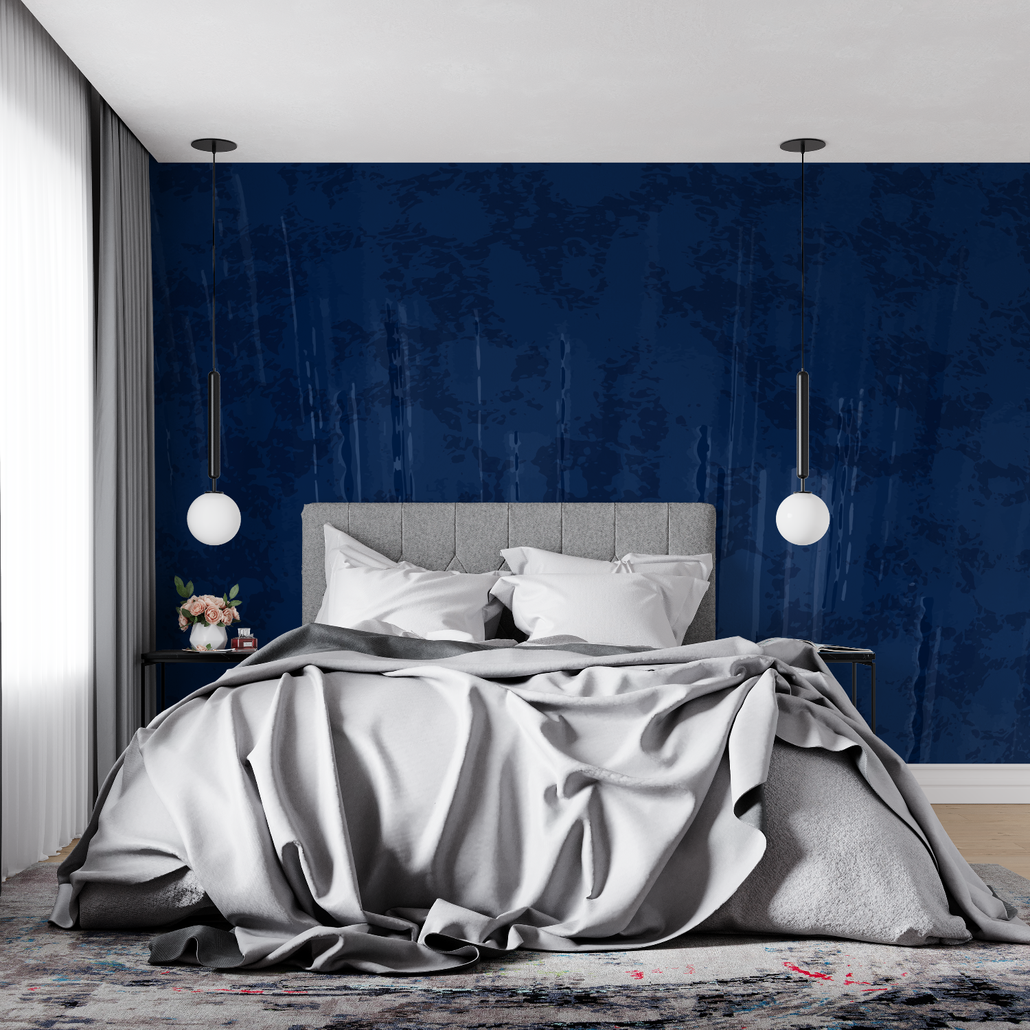 Blue Living Room Wallpaper | Murals Wallpaper