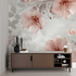 Vintage Pink and Gray Floral Wallpaper | Murals Wallpaper