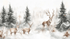 Deer and White Forest Wallpaper | Murals Wallpaper