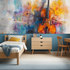 Colored Violin Wallpaper | Murals Wallpaper