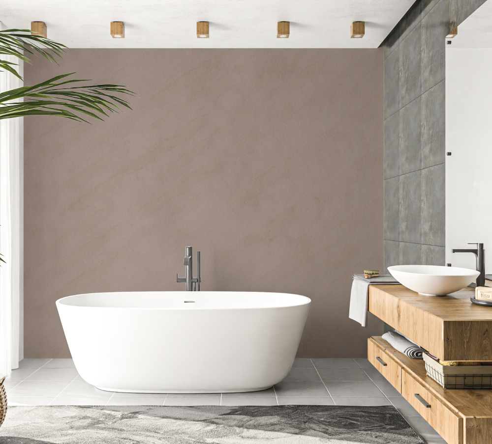Solid Brown Wallpaper for Bathroom | Murals Wallpaper