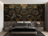 3D Black and Gold Art Deco Floral Wallpaper | Murals Wallpaper