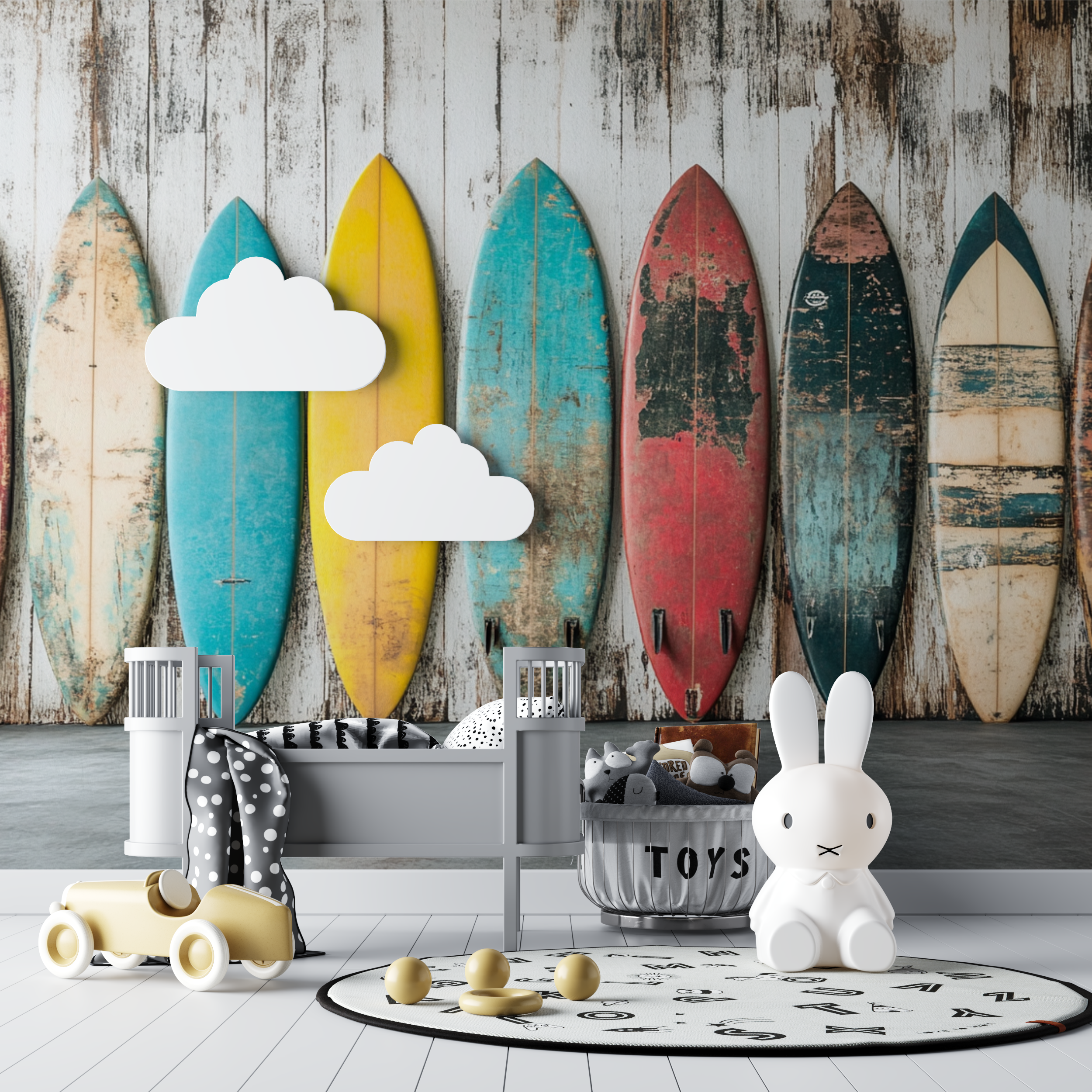 Papier malen, klassisches Surf-Vintage-Baby-Tipi