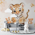 Tiger and Cute Animals Wallpaper | Murals Wallpaper