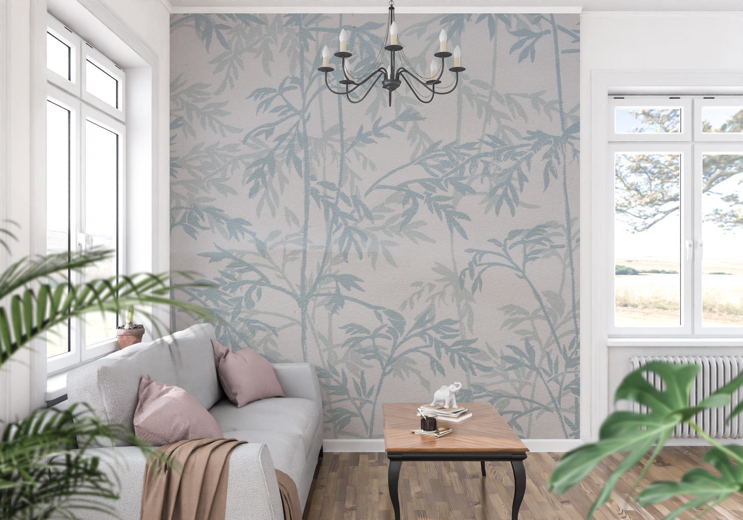 Papier Peint Toile De Jouy Tendance - trompe l'oeil