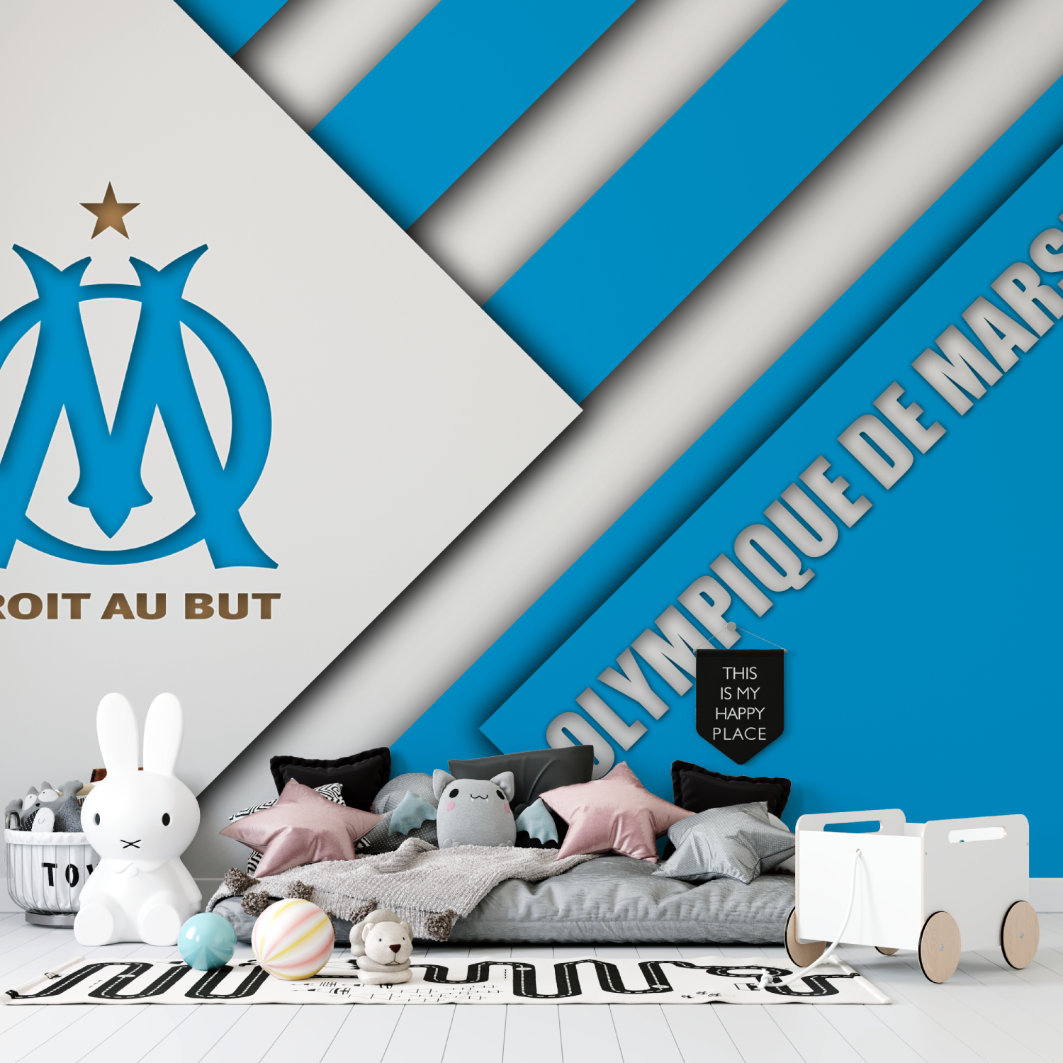 Papier peint Fuß Marseille droit au aber tapisserie garcon