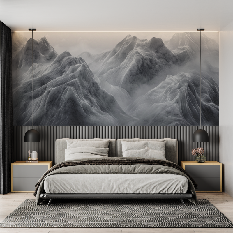 Abstract Mont Blanc Misty Morning Wallpaper | Murals Wallpaper