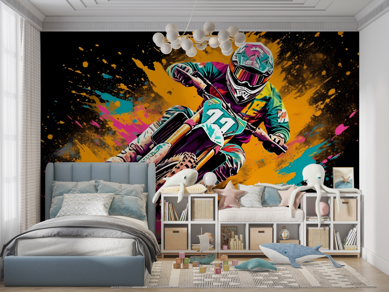 Tapeten-Graffiti-Motocross-Panorama-Garcon