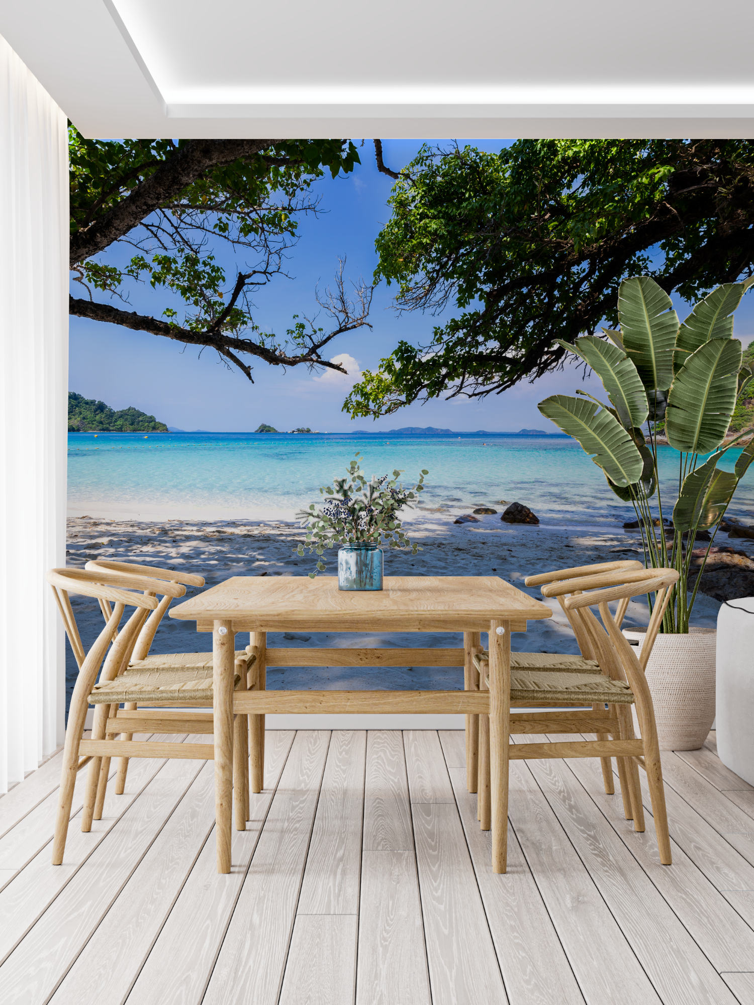 Papier Peint Panoramique Mer Des Îles - Tapisserie