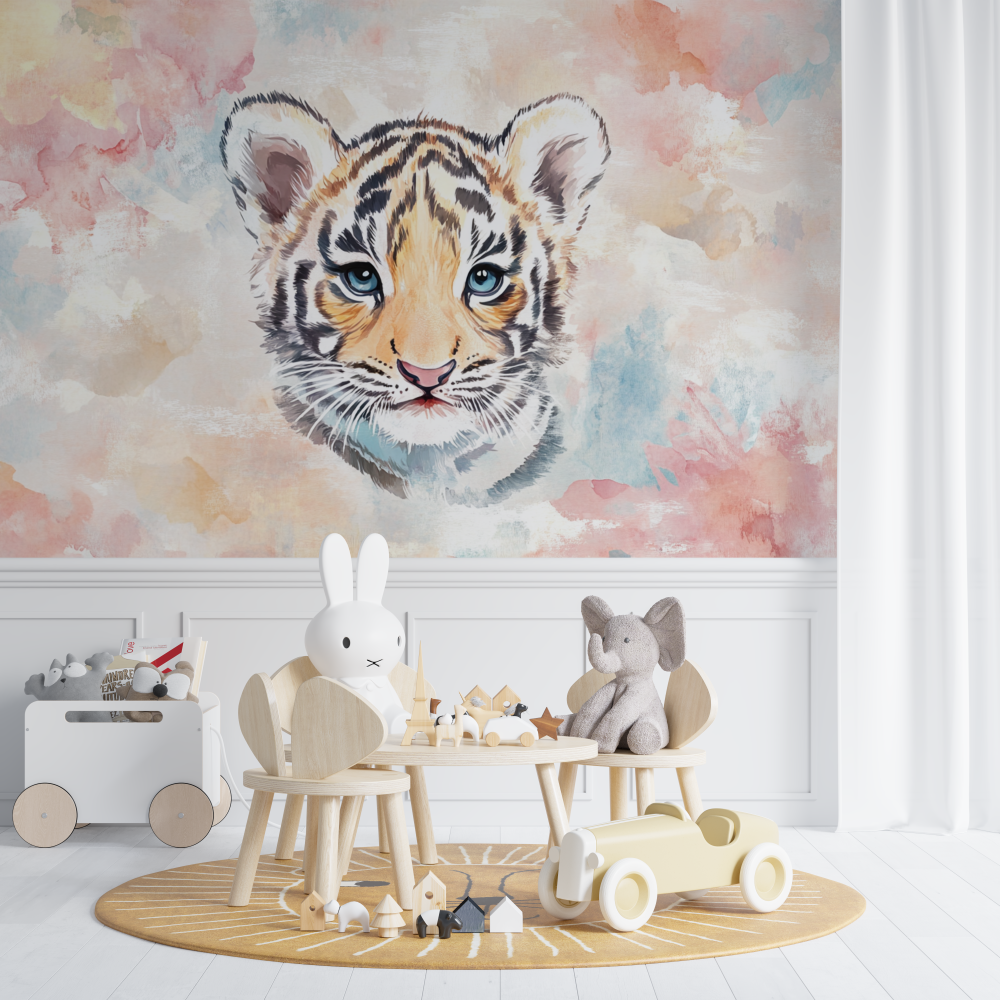 Tiger and Pastel Colors Wallpaper | Murals Wallpaper