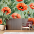 Vintage Red Floral Wallpaper | Murals Wallpaper