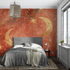 Terracotta Oriental Wallpaper with Moons and Stars | Murals Wallpaper