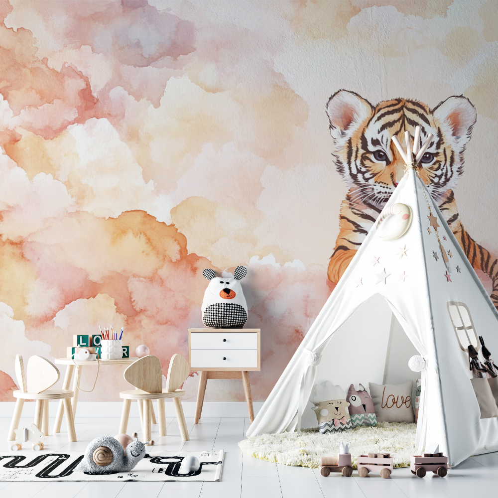 Tiger and Clouds Wallpaper | Murals Wallpaper