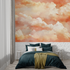 Terracotta Wallpaper with Watercolor Clouds | Murals Wallpaper