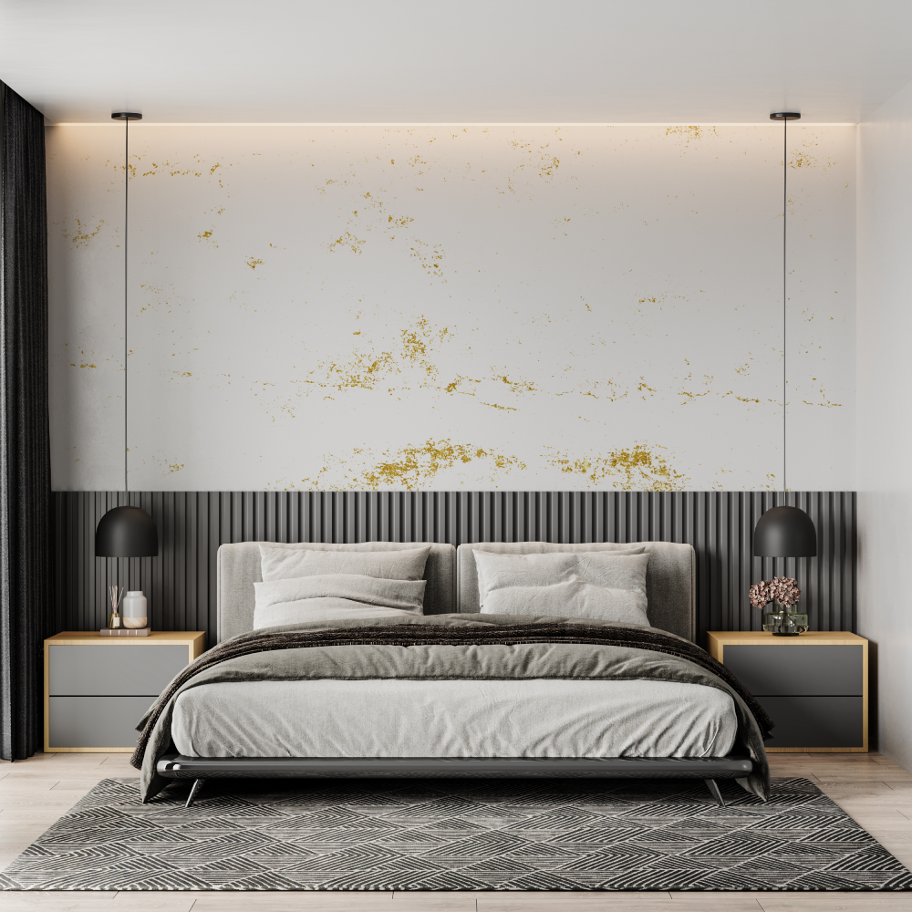 Gold Glitter White Wallpaper | Murals Wallpaper