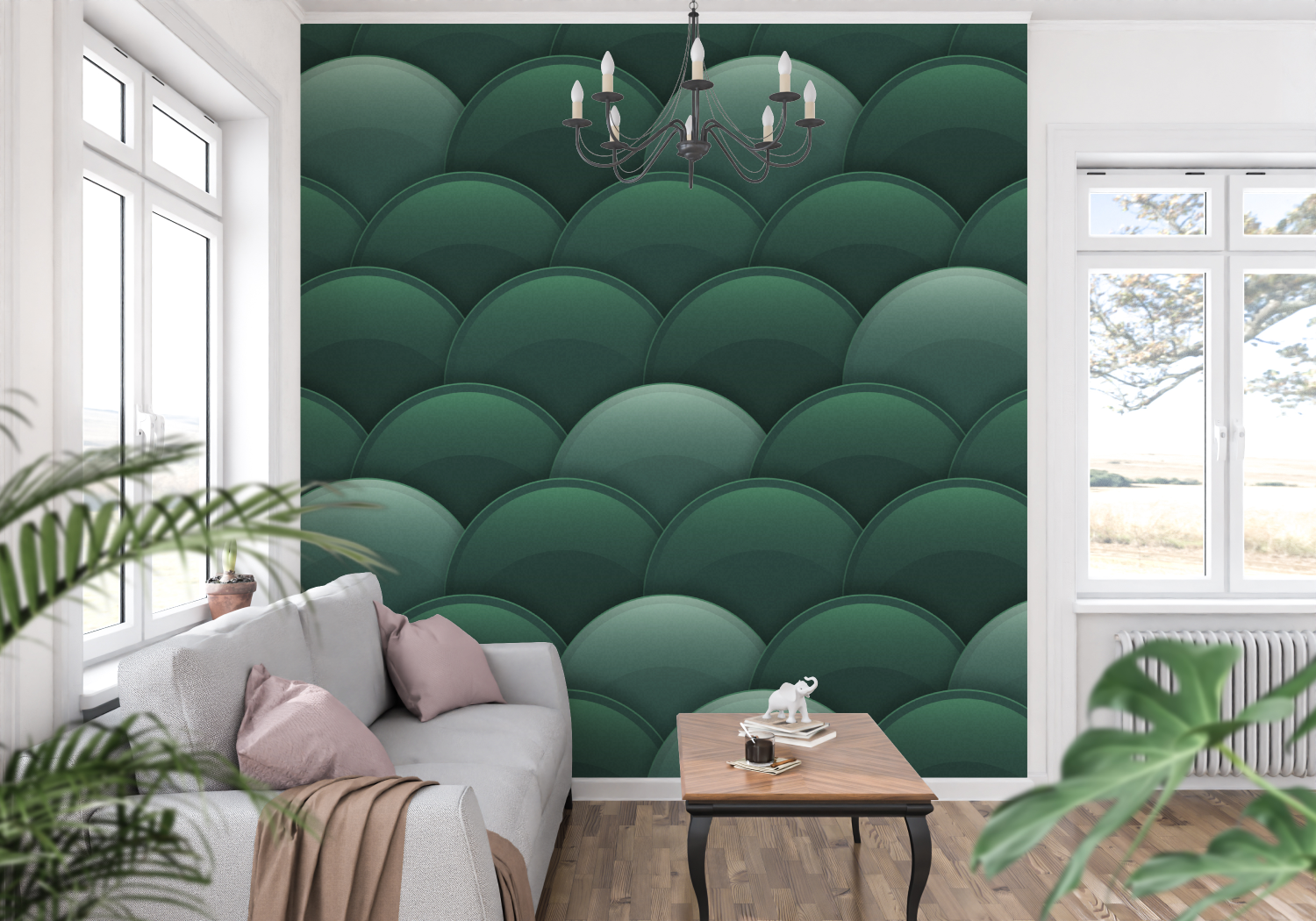 Green Patterned Wallpaper | Murals Wallpaper
