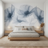 Blue Transparent Floral X-Ray Mural Wallpaper