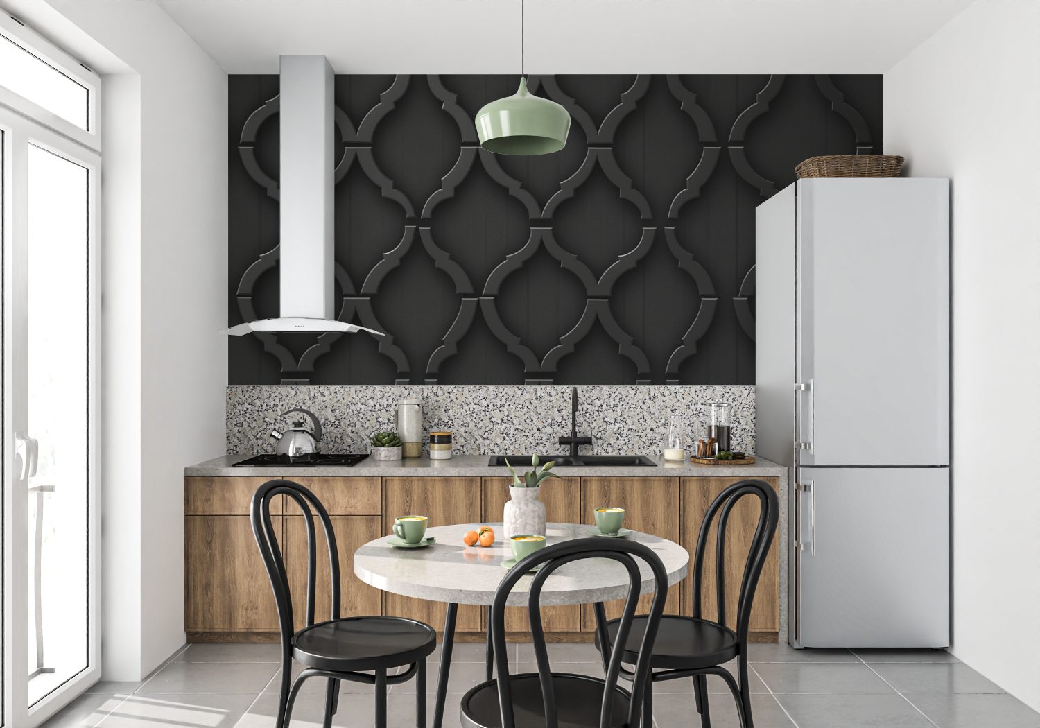 Black and Gray Patterned Wallpaper | Murals Wallpaper