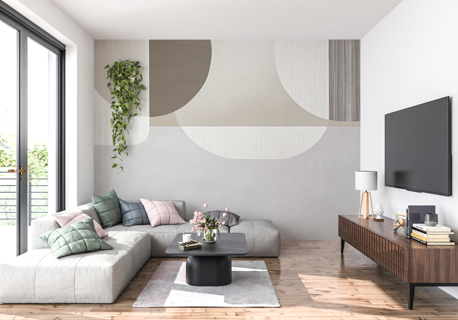 Gray Beige Wallpaper | Murals Wallpaper