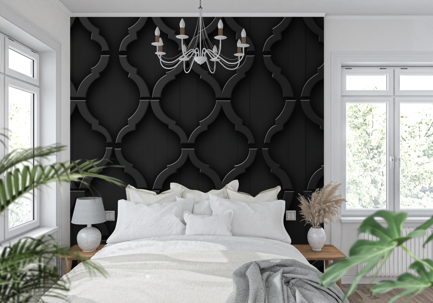 Black and Gray Patterned Wallpaper | Murals Wallpaper