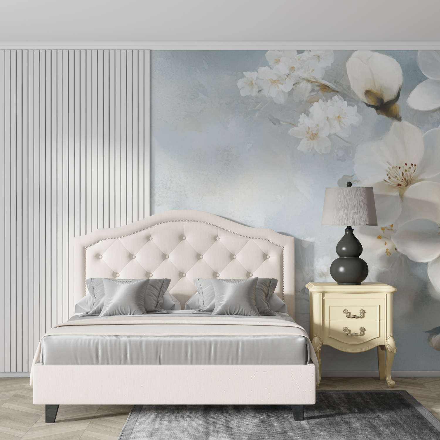Delicate White Flower Watercolor Wallpaper | Murals Wallpaper