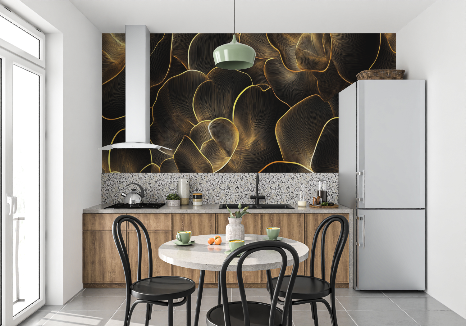 Black and Gold Leaf Wallpaper | Murals Wallpaper