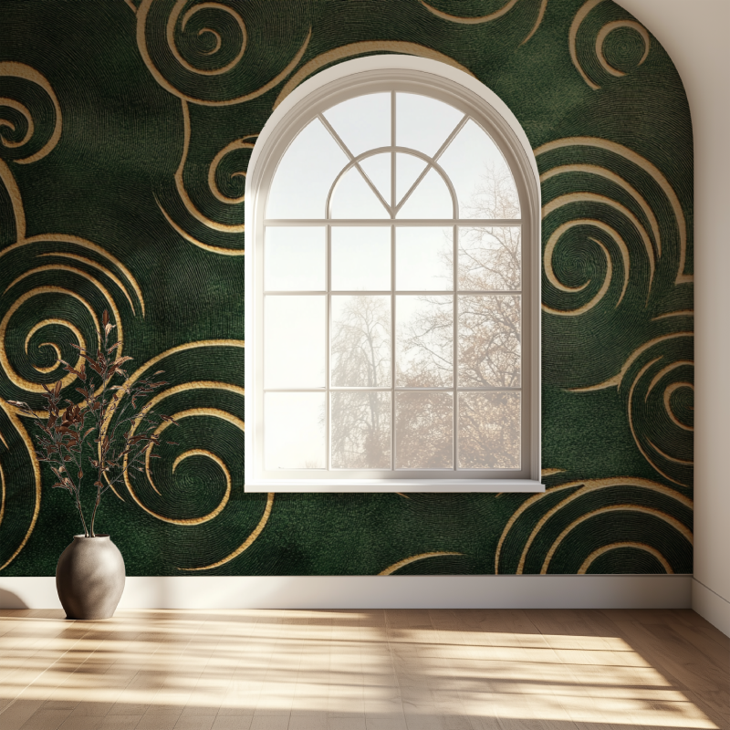 Khaki Green Vintage Wallpaper | Murals Wallpaper