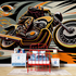 Orange Motorcycle Graffiti Wallpaper | Murals Wallpaper